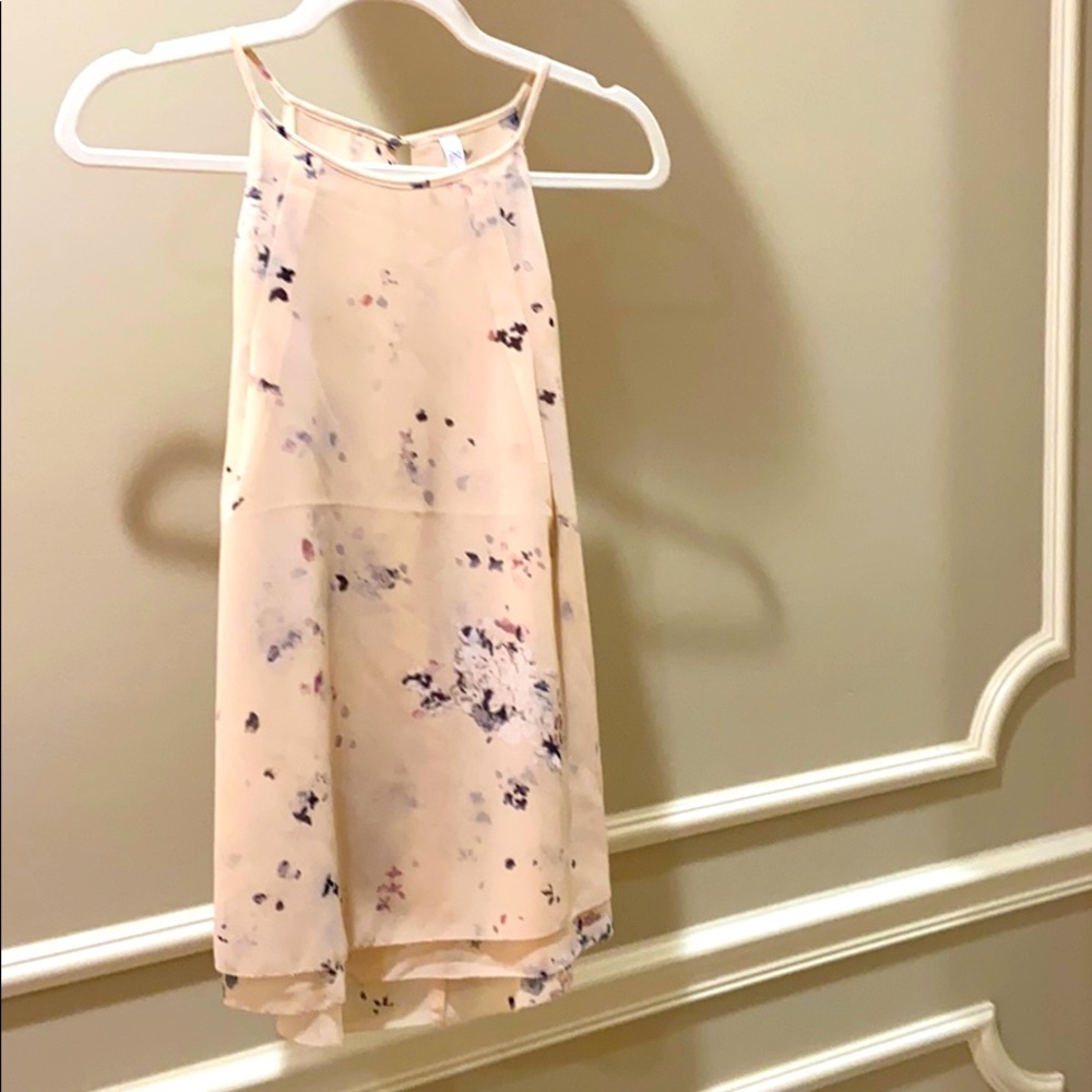 Pink floral tank top blouse